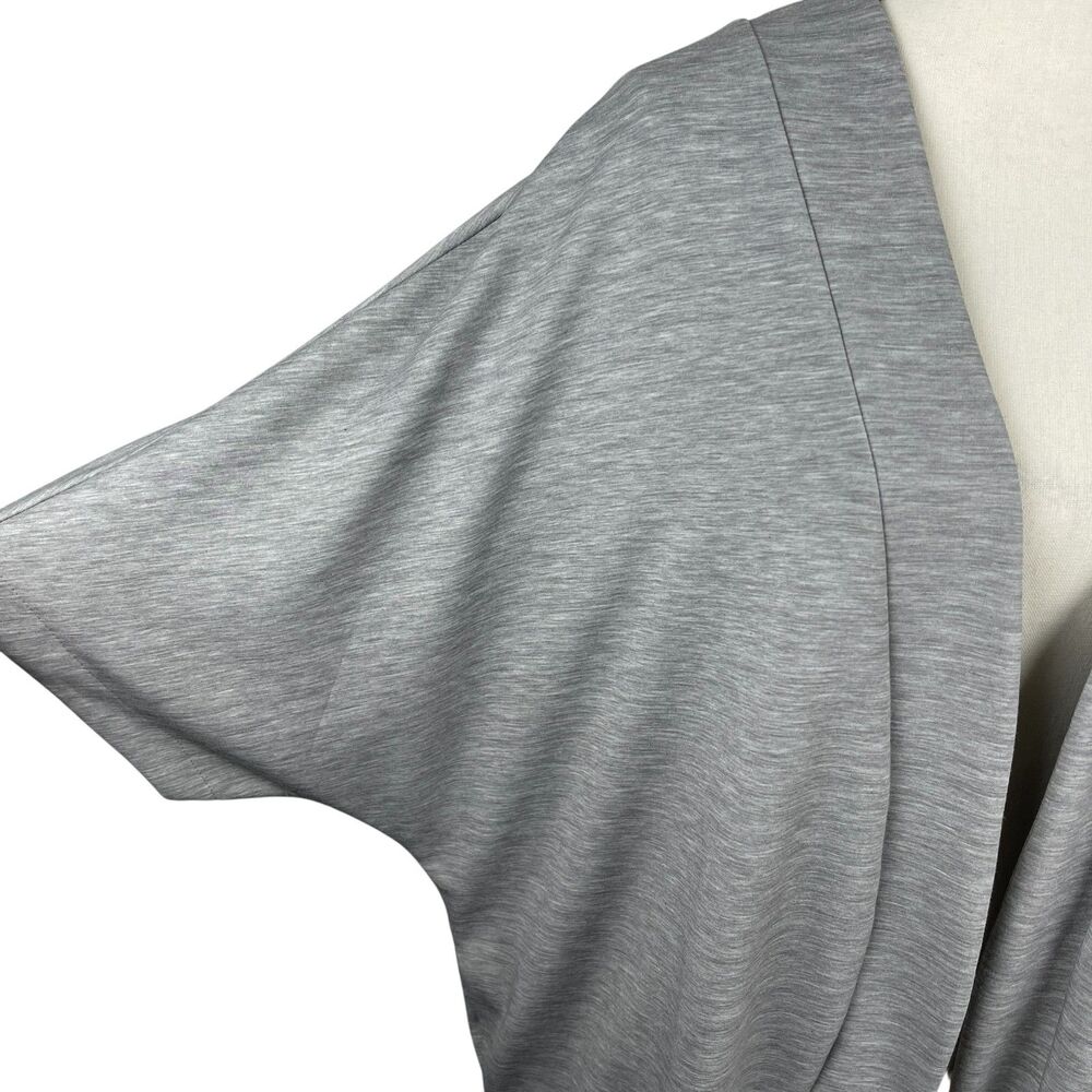 White House Black Market WKND Open Front Cardigan One Size Gray Short Sleeve - Picture 7 of 12